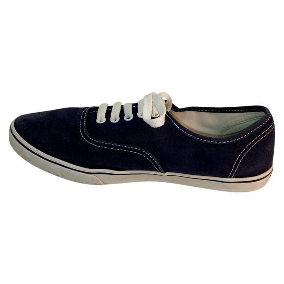 Vans Off the Wall Womens Dark Blue Canvas Lace Up Sneakers - Size 8.5 - Picture 3 of 8